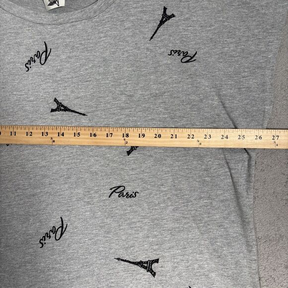Joei & I T Shirt Women’s Size 3X Gray Paris AOP Eifel‎ Tower Chic Minimalist - Picture 8 of 15
